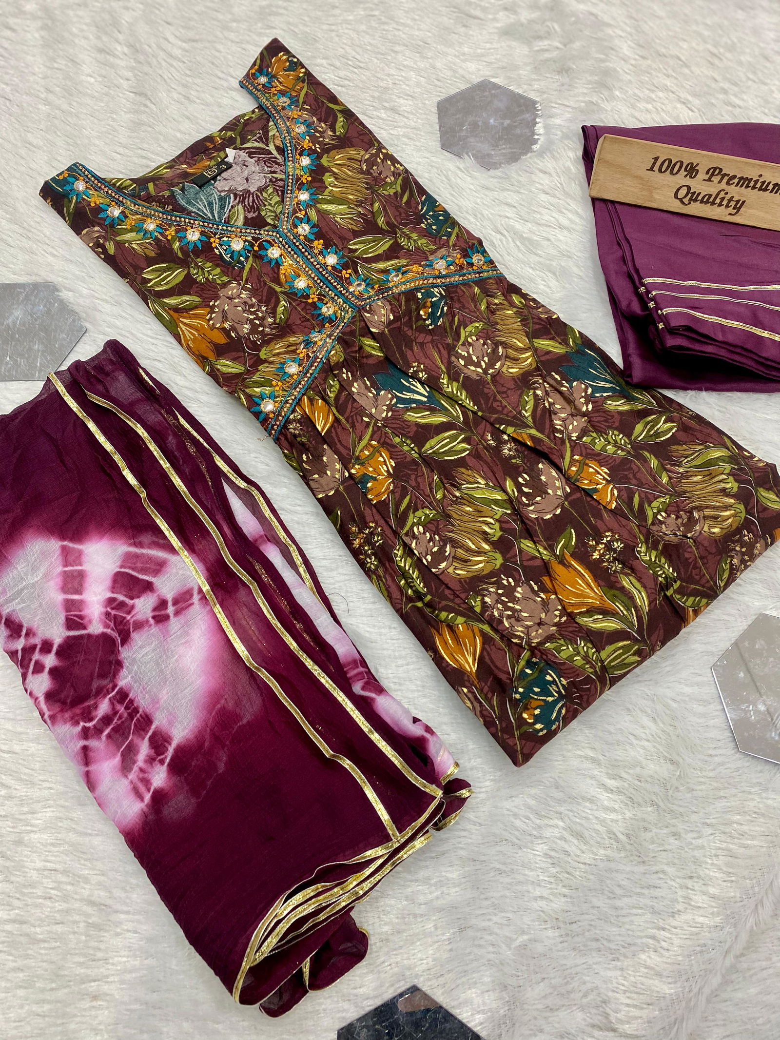 Sun Shine Muslin Alia Cut Kurti With Bottom Dupatta Catalog
